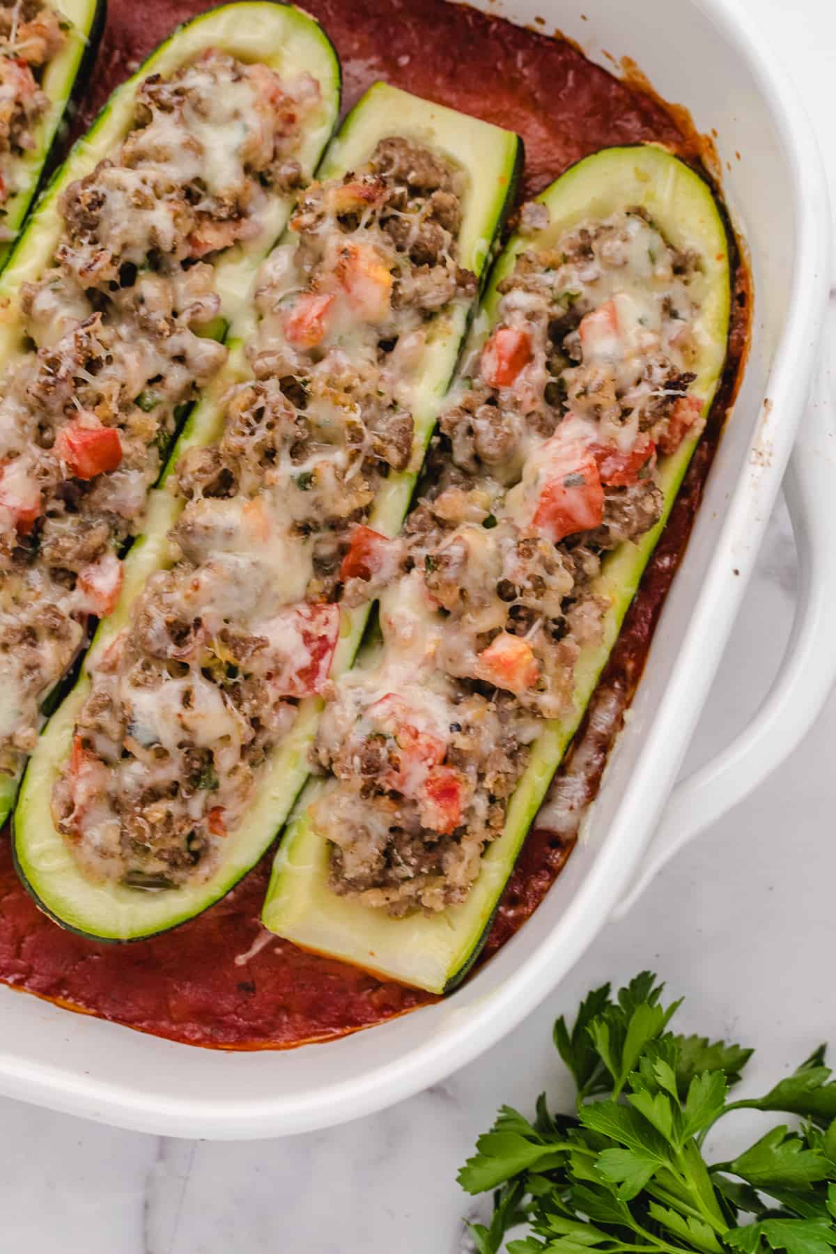 CHicken Stuffed Zucchini 1 simple healthy recipe