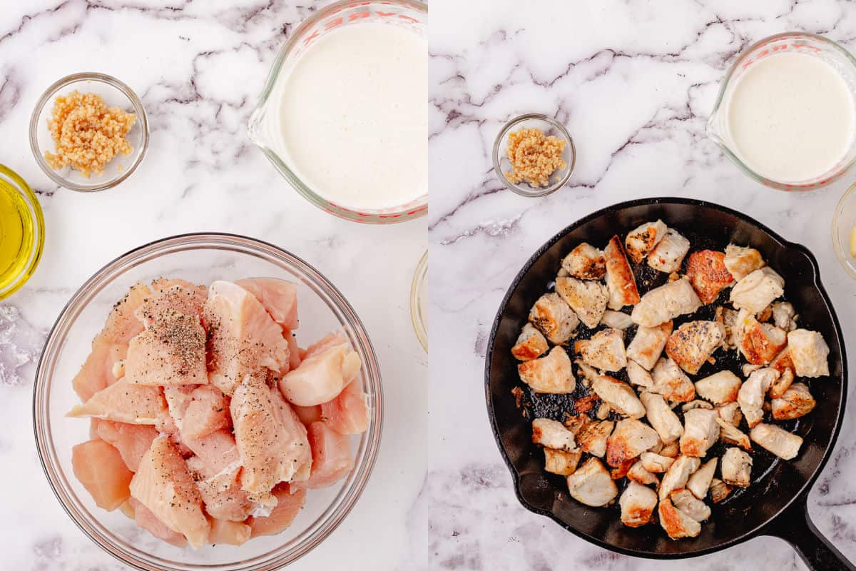 chicken alfredo keto prep steps