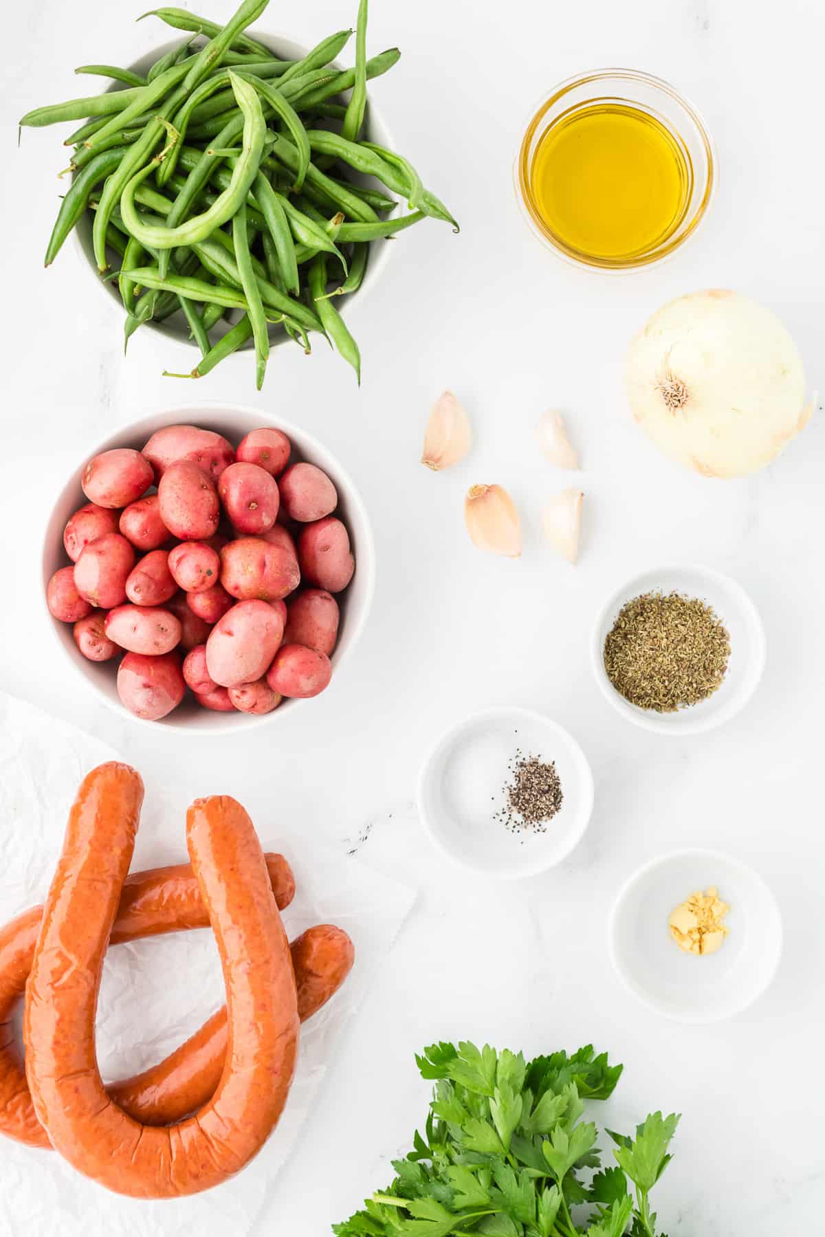 green beans sausage and potatoes 2 ingredients