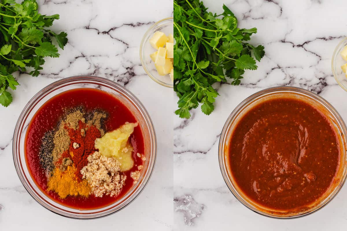 make the butter chicken sauce in separate bowl