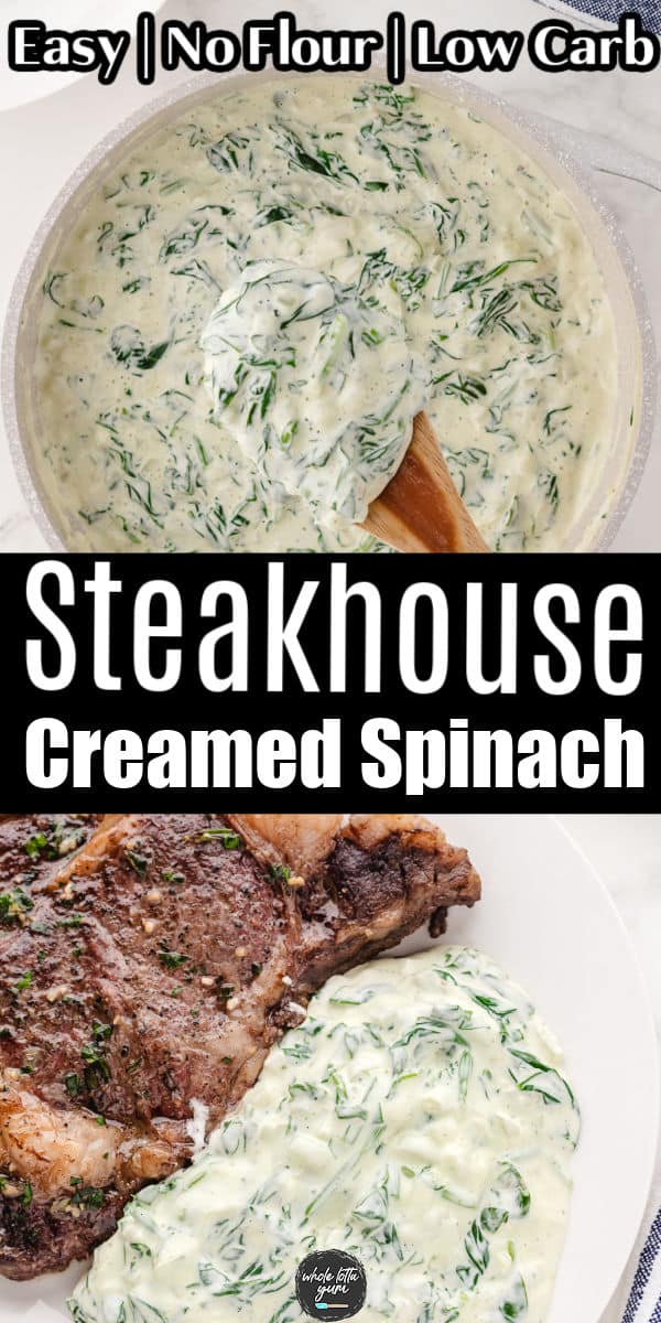 keto creamed spinach that's easy to make and perfect for steak