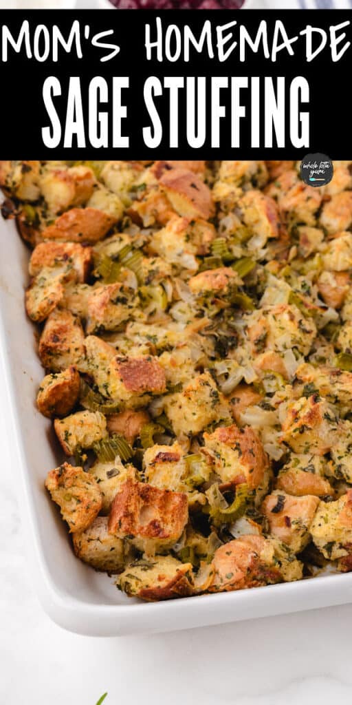 sage and onion stuffing pin for pinterest