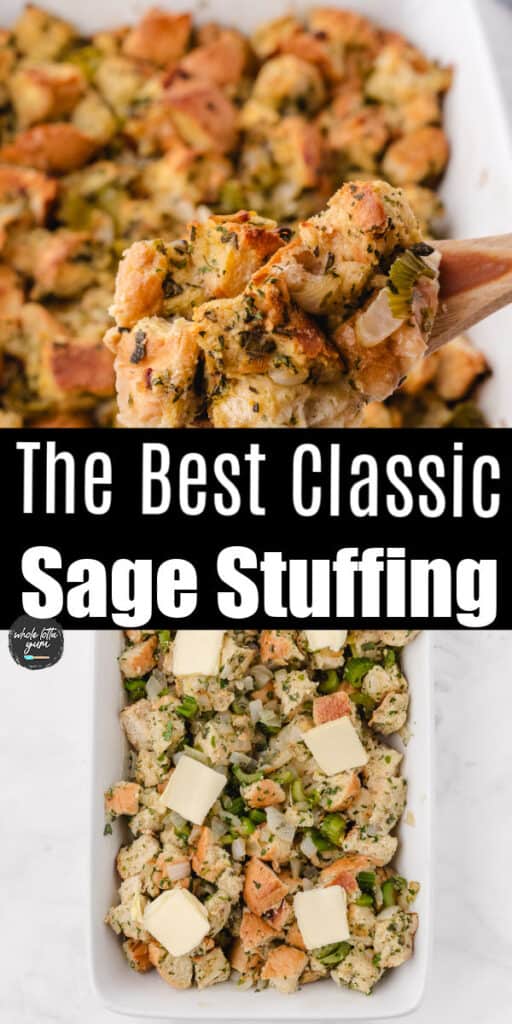 sage and onion stuffing pin for pinterest