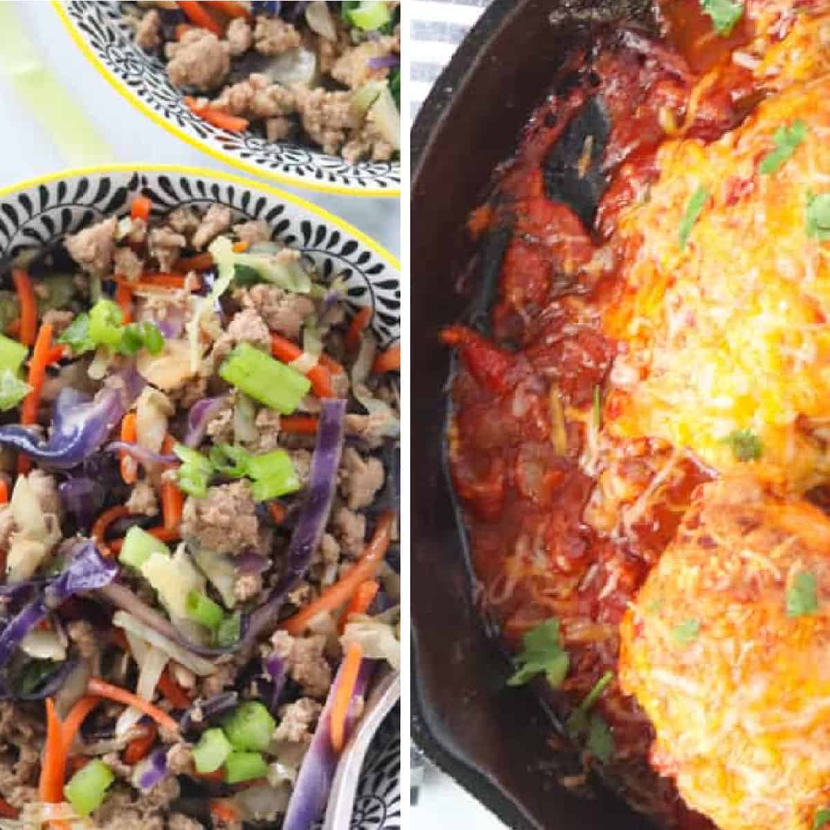 easy cheap keto meals collage