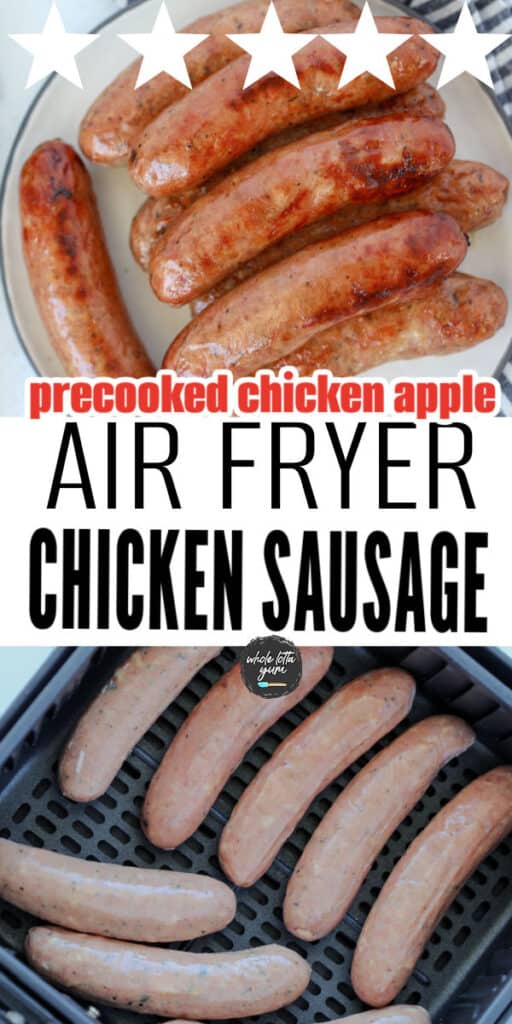 air fryer chicken sausages pin