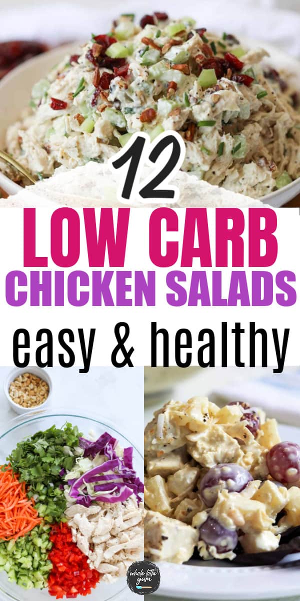 low carb chicken salads pin for pinterest