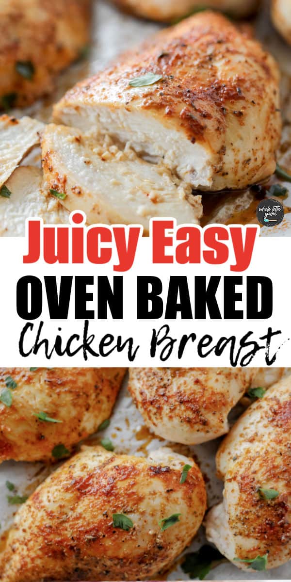 healthy baked chicken pin for pinterest