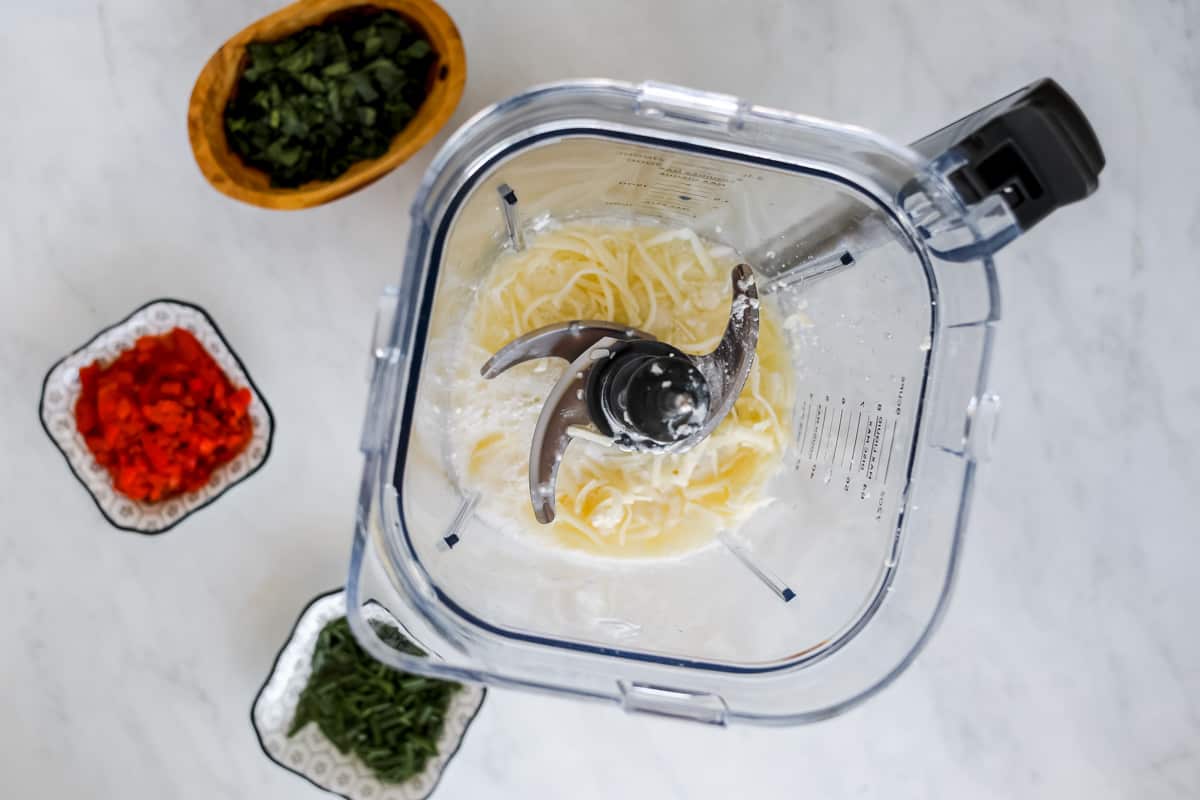 cottage cheese feta and monterey jack in a blender
