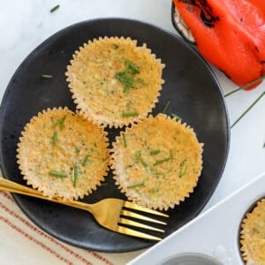 egg bites starbucks recipe on a black plate ready to eat