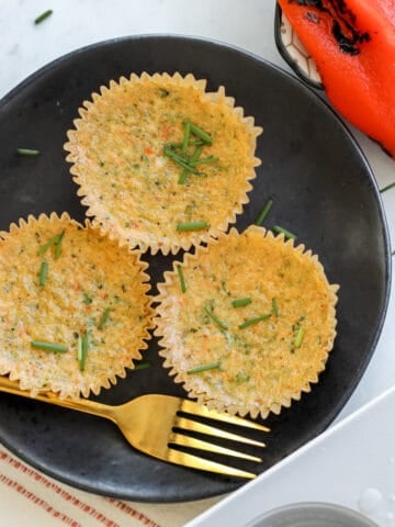 egg bites starbucks recipe on a black plate ready to eat