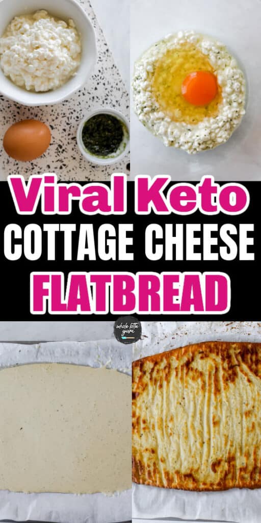 keto cottage cheese flatbread recipe pin for pinterest