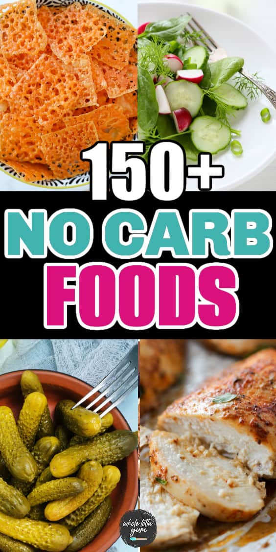 no carb food lists pin for pinterest