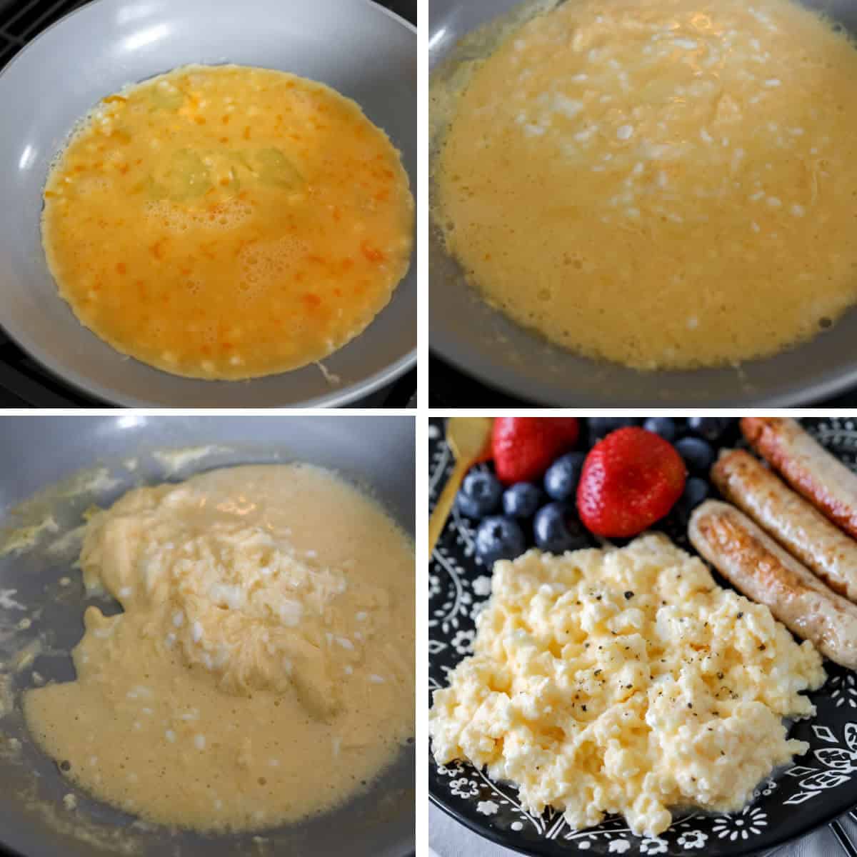 recipe steps for scrambling eggs and cottage cheese 