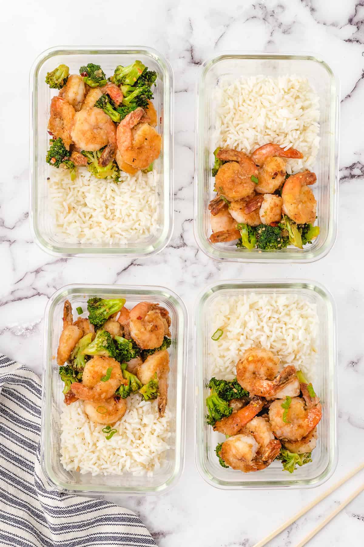 meal prep the broccoli shrimp for the week