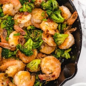 shrimp and broccoli close up photo