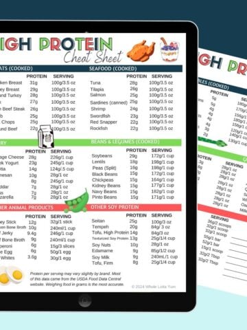 high protein foods list printable pdf image