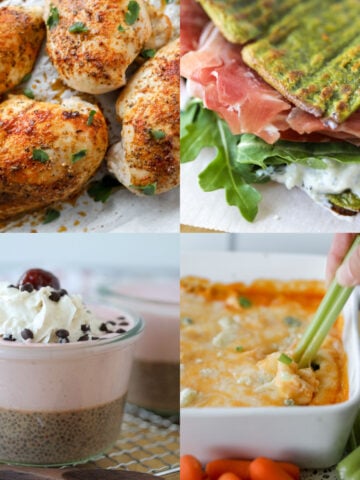 list of high protein low carb foods collage