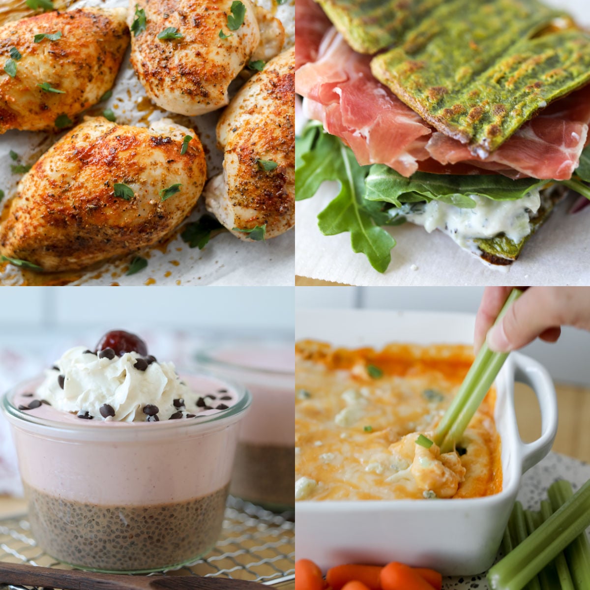 list of high protein low carb foods collage