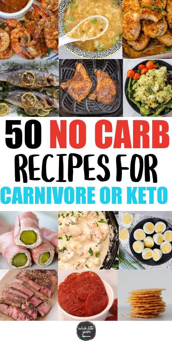 no carb recipes collage for social media