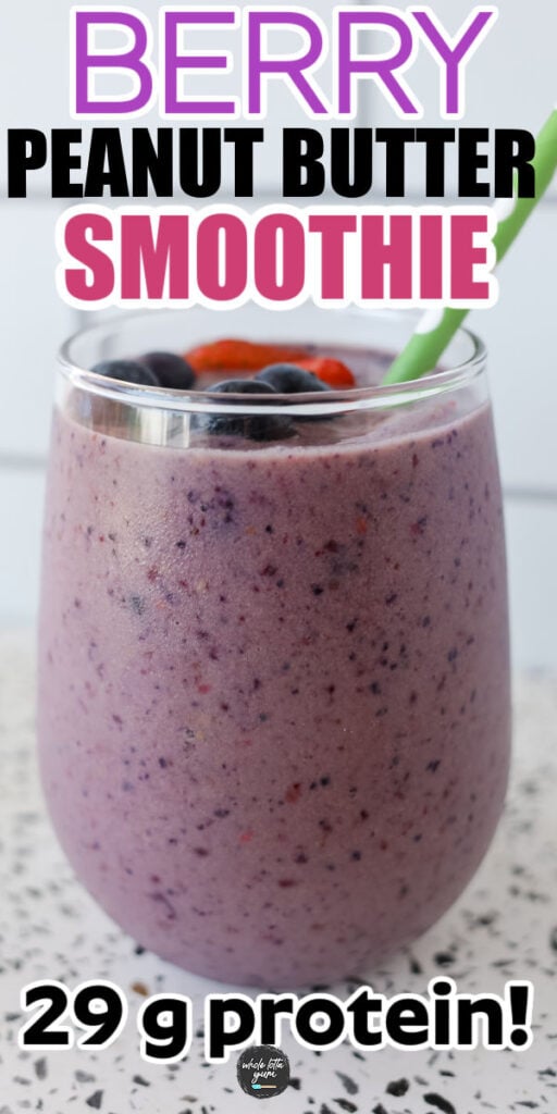 berry peanut butter smoothie image for social media