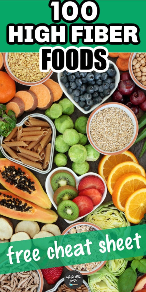 printable list of high fiber foods