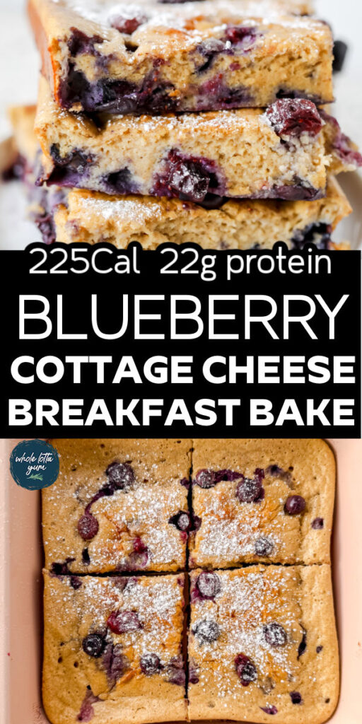 protein blueberry cottage cheese breakfast bake pin for social medai