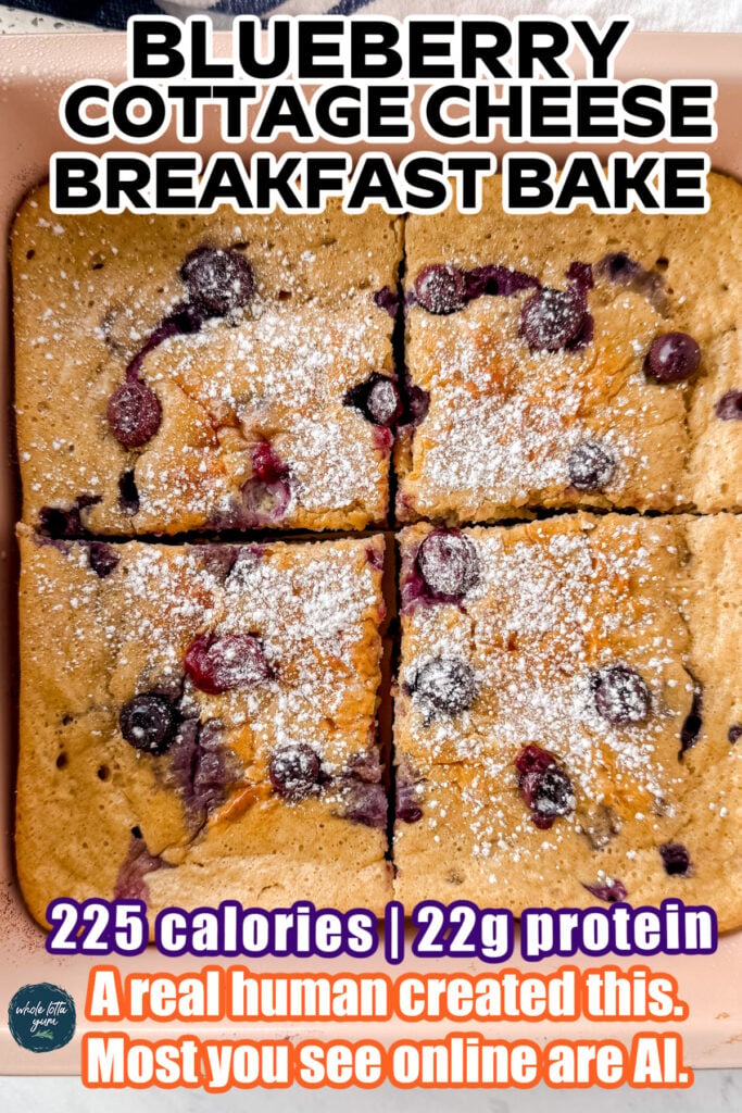 nutritious blueberry cottage cheese breakfast bake pin for social medai