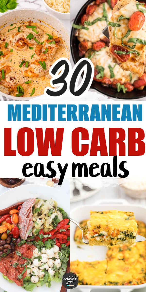 keto mediterranean recipes collage for social media