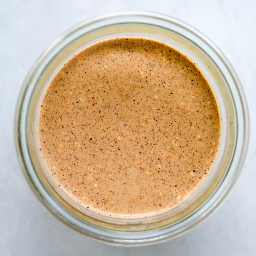 stirring the southwest salad dressing together