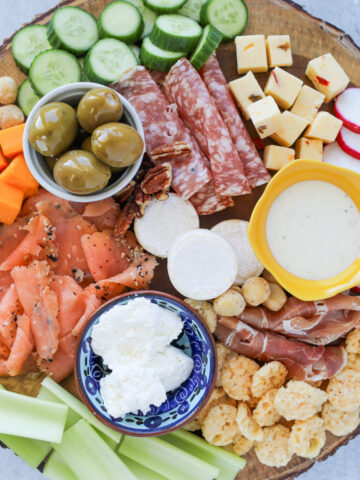 close up image of a no carb meat and. cheese plate