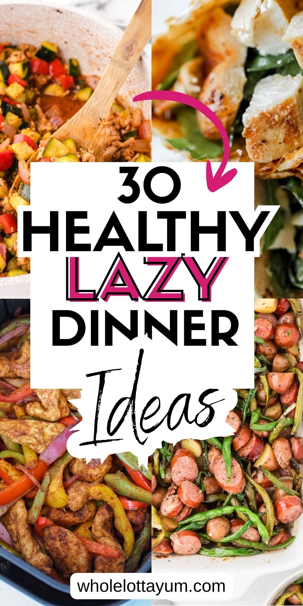 lazy healthy dinner ideas for the month to meal prep pin for pinterest