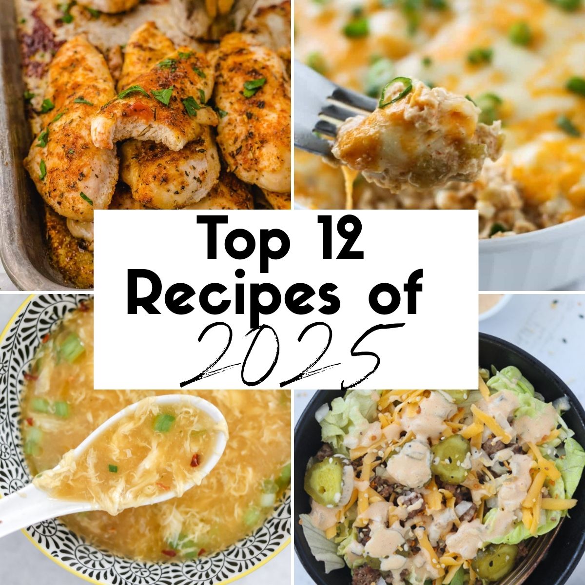 top recipes of 2025 collage for whole lotta yum