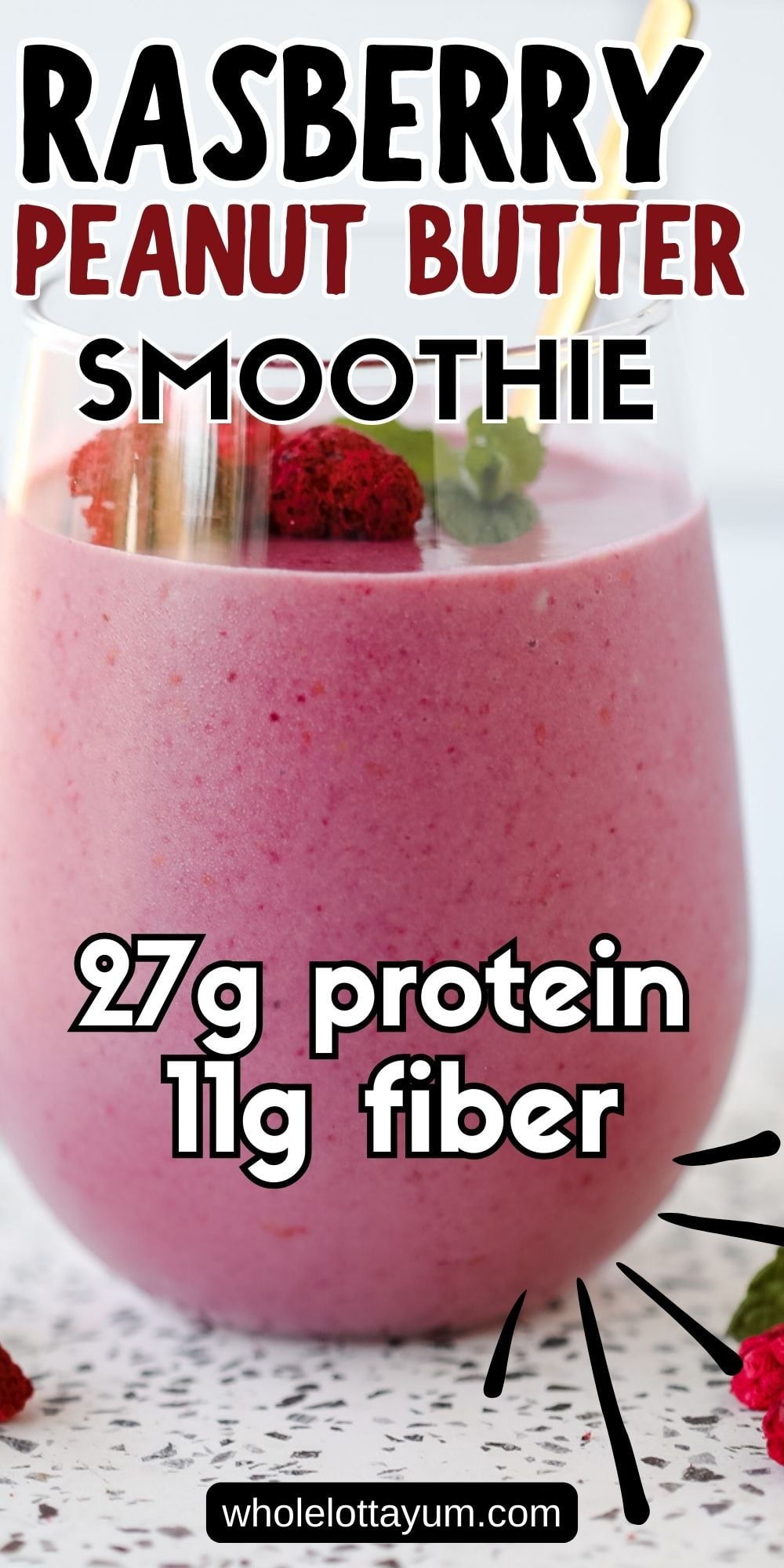 raspberry smoothie recipe pin for pinterest